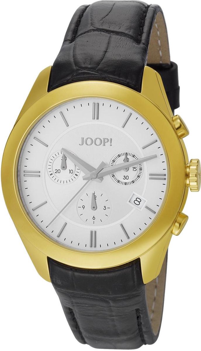 Joop! Aspire Chrono JP101042F02 Horloge - Leer - Zwart - Ø 40 mm
