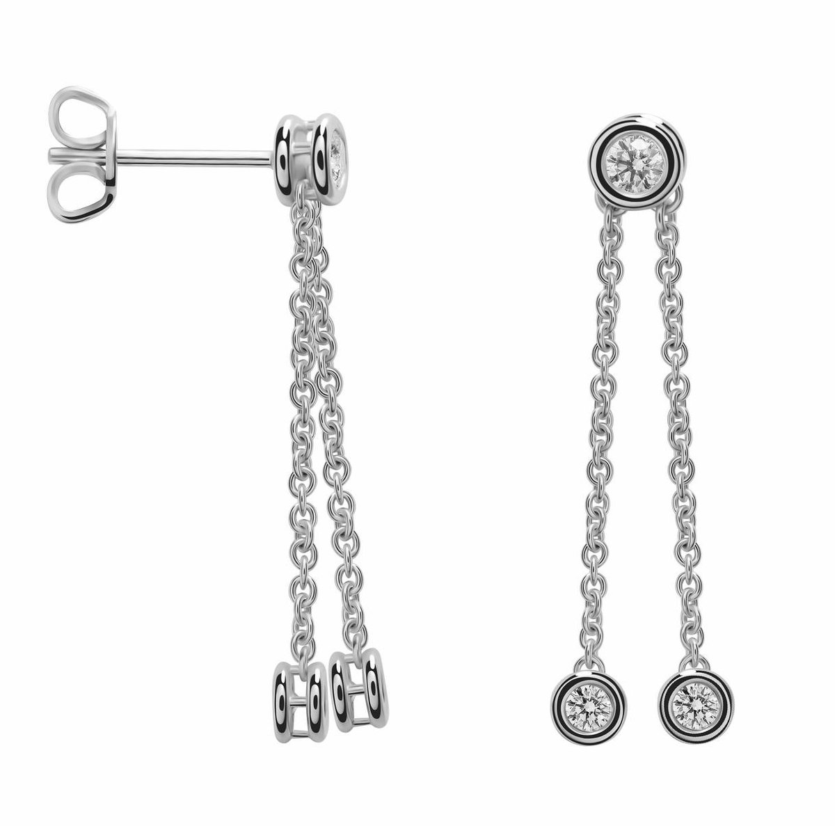 Orphelia RD-023/1 - Oorbel Hangend - 18 Karaat Witgoud / Diamant 0.40 ct