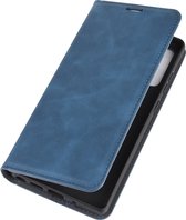 Samsung Galaxy Note20 Hoesje - Mobigear - Retro Slim Serie - Kunstlederen Bookcase - Blauw - Hoesje Geschikt Voor Samsung Galaxy Note20