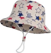 Bucket hat - Kind - Sterren - Rood - Blauw - Zonnehoed - Regenhoed