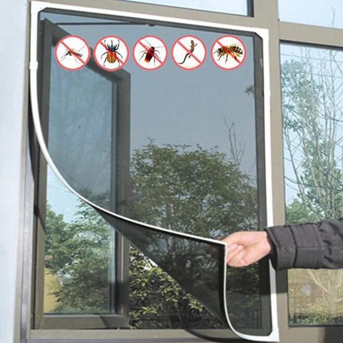 Autocollant- Moustiquaire pour fenêtre- Taille-13 à 150 cm | bol.com