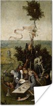Poster Ship of fools - schilderij van Jheronimus Bosch - 20x40 cm