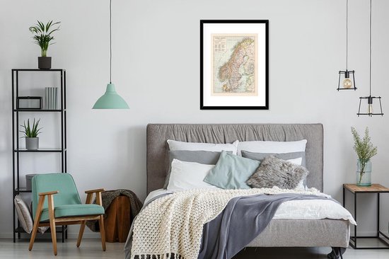 Carte détaillée de la Suède et de la Norvège 60x80 cm