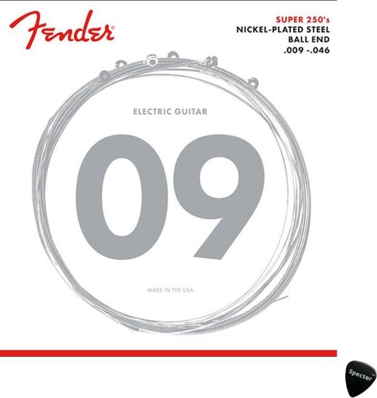 Foto: Fender super 250s snarenset elektrisch regular light met specter plectrum