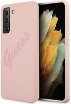 Guess Silicone Vintage Back Cover Samsung Galaxy S21 Plus - Roze