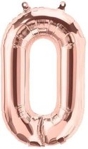 Letterballon 0 Rose-goud 32inch, kindercrea