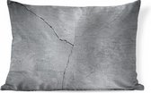 Sierkussen Structure en béton pour l'intérieur - Structure en béton gris avec une fissure - 60x40 cm - Coussin intérieur rectangulaire en coton