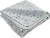 Lodger Deken Ledikant 100x100cm - Dreamer Rib - 100% katoen - 3-in-1 - Multifunctioneel - Ingestikte Capuchon - Grijs