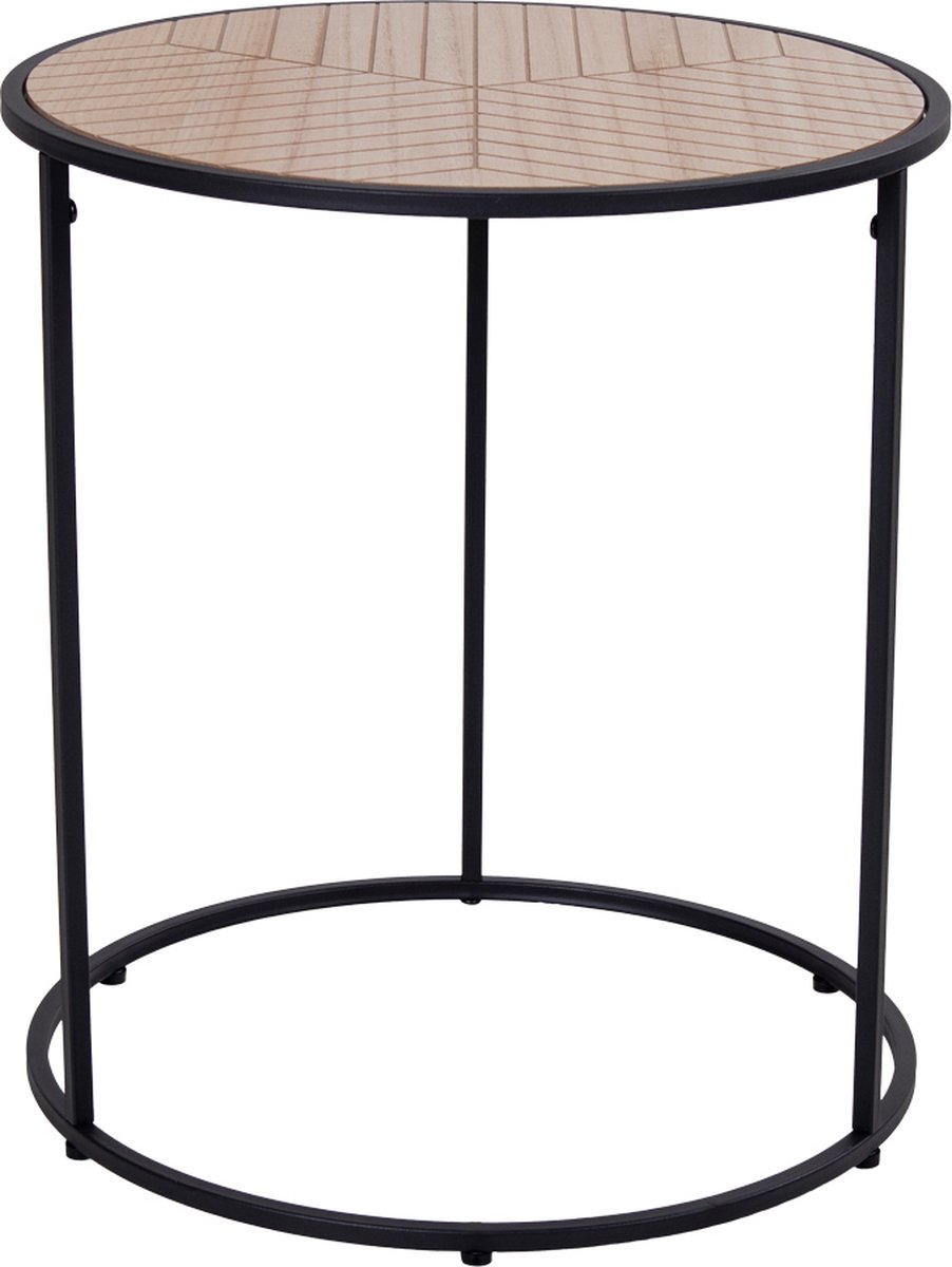 House Nordic House-Nordic-Bijzettafel-Johanna-rond-40-cm-naturel-en-zwart Multikleur