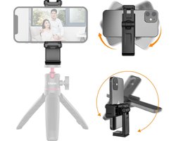 Ulanzi ST-22 360º draaibare en kantelbare telefoonhouder voor statief - met 2 Cold Shoe Mounts - Zwart Ulanzi ST-22 360º draaibare en kantelbare telefoonhouder voor statief - met 2 Cold Shoe Mounts - Zwart