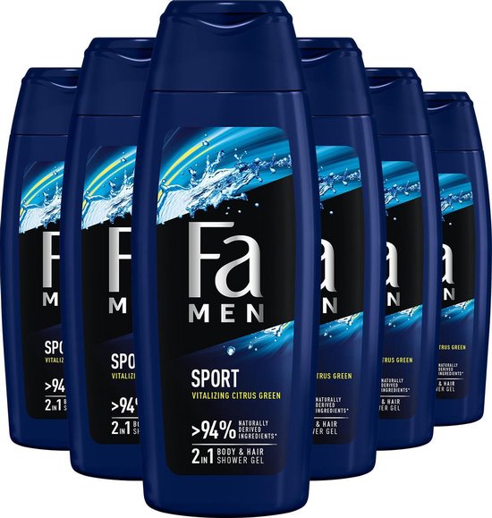 Fa Men - Sport - Douchegel - Voordeelverpakking - 6 x 250 ml