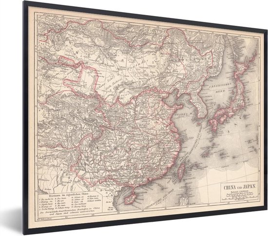 1920 Carte De La République Chinoise Japon 2 Marco Black White Frame Cadre  Transparent Sans Cadre Frame Noir Cadre Blanc