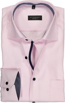ETERNA comfort fit overhemd - twill structuur - roze (contrast) - Strijkvrij - Boordmaat: 43