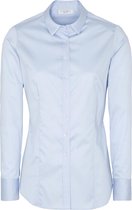 ETERNA dames blouse slim fit - stretch satijnbinding - lichtblauw -  Maat: 34