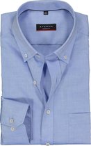 ETERNA modern fit overhemd - fijn Oxford button-down - blauw - Strijkvrij - Boordmaat: 45