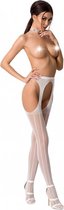 Witte Visnet Panty met naad – Open Kruis