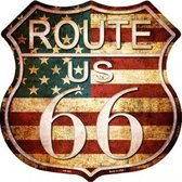 Route 66 US metalen wandbord - 29 x 29 cm Schildvorm