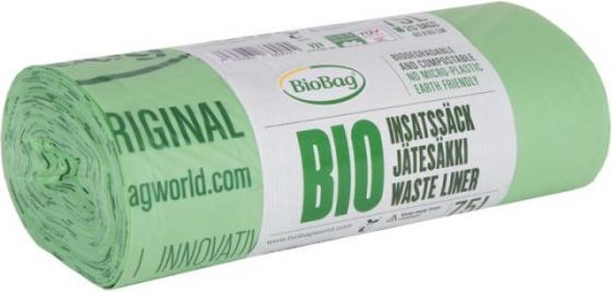 20 x BIOBAG biologisch composteerbare | afbreekbare vuilniszakken | gft afvalzakken 75 L