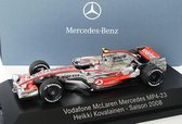 Vodafone McLaren Mercedes MP4-23 Heikki Kovalainen - Saison 2008 (Zilver) (10 cm) 1/43 Minichamps - Modelauto - Schaalmodel - Model auto - Miniatuurautos - Miniatuur auto - Max Verstappen - R