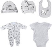 Newborn - Baby Kleding Meisje - Baby Kleding Jongens - Baby Cadeau - unisex - Baby Mutsje/Handwandjes/Slabbetje/Romper Korte en Lange Mouw - Kraamcadeau - Babyshower Cadeau Setje 5