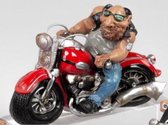 motorrijder - beroeps beeldje - motor liefhebbers - rode motor - 4x21x15cm