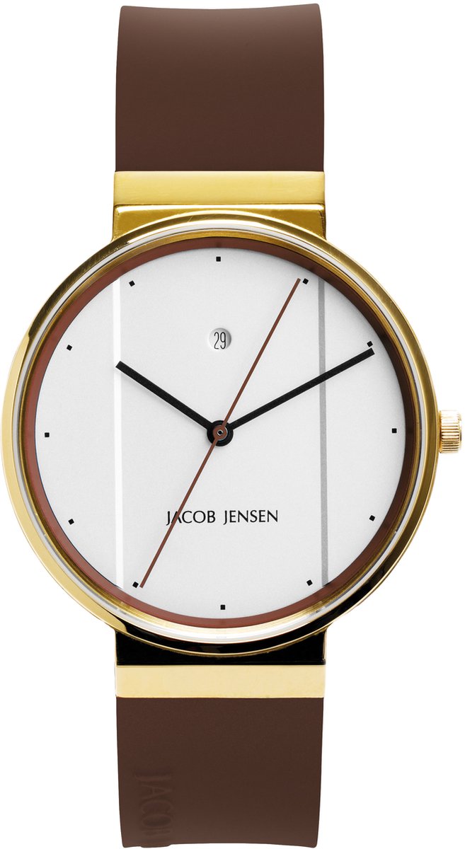 Jacob Jensen 758 horloge heren - bruin - edelstaal doubl�