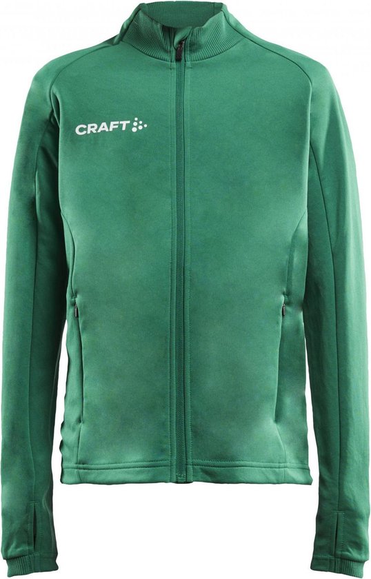 Craft Craft Evolve Full Zip Sportvest - Maat 128  - Unisex - groen