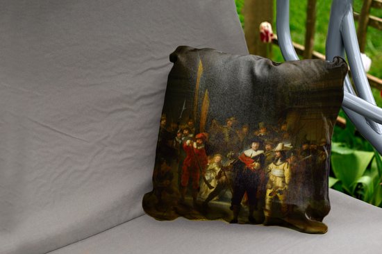 Coussins d'extérieur - Jardin - La Nachtwacht - Peinture de Rembrandt van Rijn - 50x50 cm