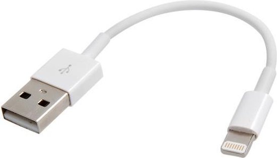 Verward zijn Politiek overzien Korte Lightning compatible naar USB kabel - Wit | bol.com