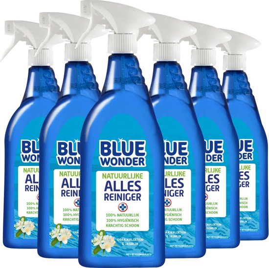 Blue Wonder 100% Natuurlijke Allesreiniger Spray Oranjebloesem Grootverpakking - 6x 750 ml (4,5 liter)