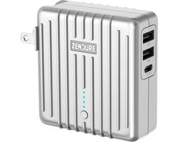 Zendure MIX 2-in-1 Powerbank MIX 2-in-1 met 4 USB-Poorten - Powerbank en Oplader in 1 - 5.200 mAh - Zilver Zendure MIX 2-in-1 Powerbank MIX 2-in-1 met 4 USB-Poorten - Powerbank en Oplader in 1 - 5.200 mAh - Zilver