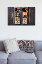 Canvas Schilderijen - Sushi, Maki & Nigiri - 60x40 cm | Wanddecoratie | Fotoprint op Canvas | Canvas Schilderij | Woondecoratie voor Woonkamer, Slaapkamer, Kantoor, Gang