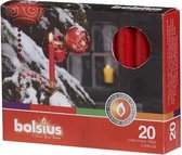 Kerstboomkaarsjes Bolsius kleur rood - 20 stuks kerstboom kaarsen 97/13