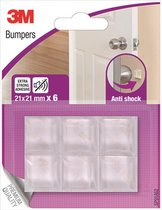3M schokdempende meubelbuffer transparant - 21 x 21 mm - 6 stuks