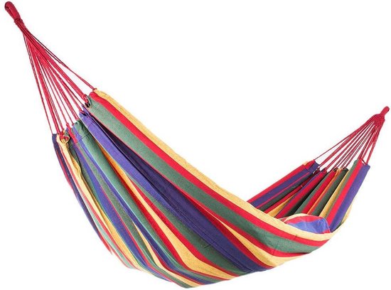 Hangmat 200 x 150 cm, tot 200 kg, outdoor dubbele hangmat voor 1