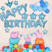 Mramor Peppa Pig versiering decoratie verjaardag feestpakket 85 delig XXL - kinderfeestje - incl. opblaaspomp en diverse ophangaccesoires