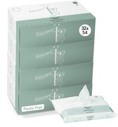 Naïf Natuurlijke plasticvrije Billendoekjes - voordeel verpakking - babyverzorging -  32 stuks x 54 doekjes
