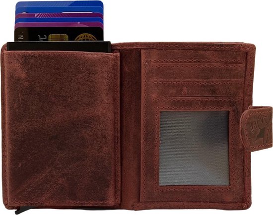 Marron Gaddrt Mâle femelle mini portefeuille en cuir portefeuille ID porte carte de crédit petit portefeuille 