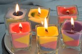 Set van 6 stuks "Wooden Wick" (houten pit) kaarsen in glas - met de hand gemaakt door Candles by Milanne - BEKIJK VIDEO