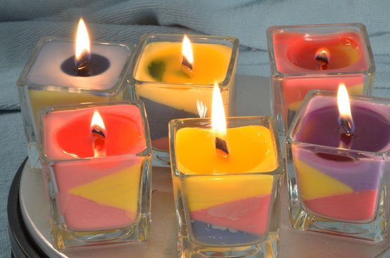 Set de 6 bougies "Wooden Wick" (mèche en bois) en verre - fait main par  Candles by Milanne | bol.com