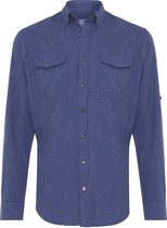 Jasper | Overhemd blauw flaneel