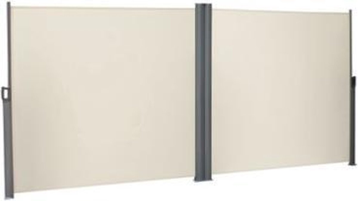 Segenn's Uitschuifbare dubbelzijdige luifel - 180 x 600 cm (H x L) - Privacyscherm - Zonwering - TÜV SÜD GS gecertificeerd - verdikt polyester 280 g - Beige