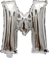 Folieballon / Letterballon Zilver - Letter M - 41cm