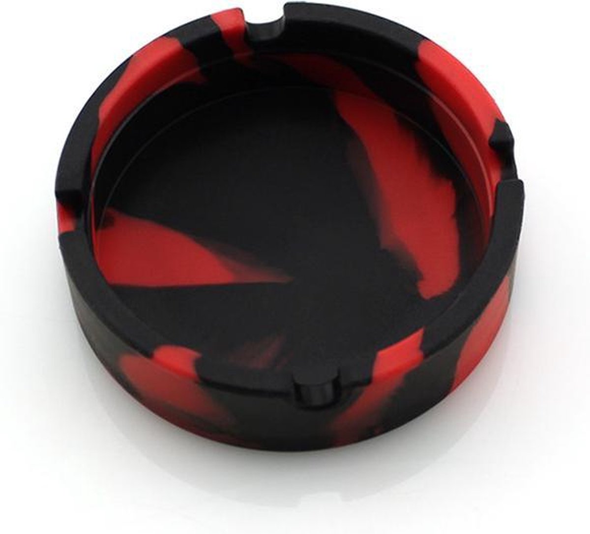 Goedkoopste Silicone Asbak - Portable Ronde Sigaret asbak - Opvouwbar en Eco-vriendelijk - Rood/Zwart