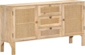 Medina Dressoir 150x40x80 cm massief mangohout en natuurlijk riet