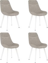Medina Eetkamerstoelen 4 st kunstleer lichtgrijs