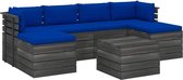 Medina 7-delige Loungeset met kussens pallet massief grenenhout