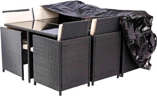 Tuinmeubelhoes, 200 x 110 x 85 cm, zilvergrijs, rechthoekig, tuinmeubelen, zware belasting, 420D Oxford, beschermhoes, gespen en spankoord, voor alle seizoenen, waterdicht, nti-UV-beschermhoes