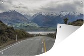 Autoroute au lac Wanaka en Nouvelle-Zélande Affiche de jardin 180x120 cm - Toile de jardin / Toile d'extérieur / Peintures d'extérieur (décoration de jardin) XXL / Groot format!