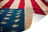 Tuindecoratie Verenigde Staten vlag van de zijkant - 60x40 cm - Tuinposter - Tuindoek - Buitenposter